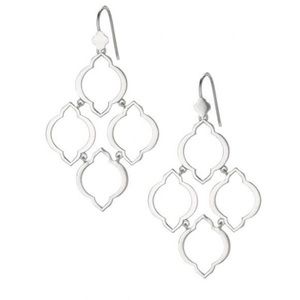 Stella & Dot Arabesque Chandelier Silver Earrings